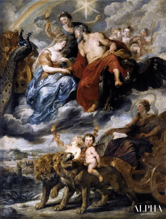 La rencontre de Marie de Médicis et d'Henri IV à Lyon (Le cycle Marie de Médicis) - Peter Paul Rubens - Reproductions de tableaux et peintures haut de gamme