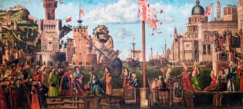 The Rencontre des fiancés and the départ des pèlerins - Vittore Carpaccio