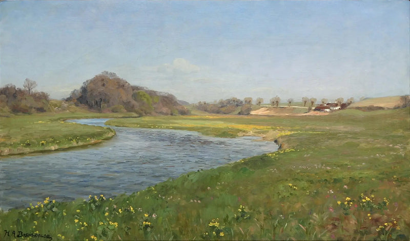 The Suså River near Herlufsholm. - H. A. Brendekilde