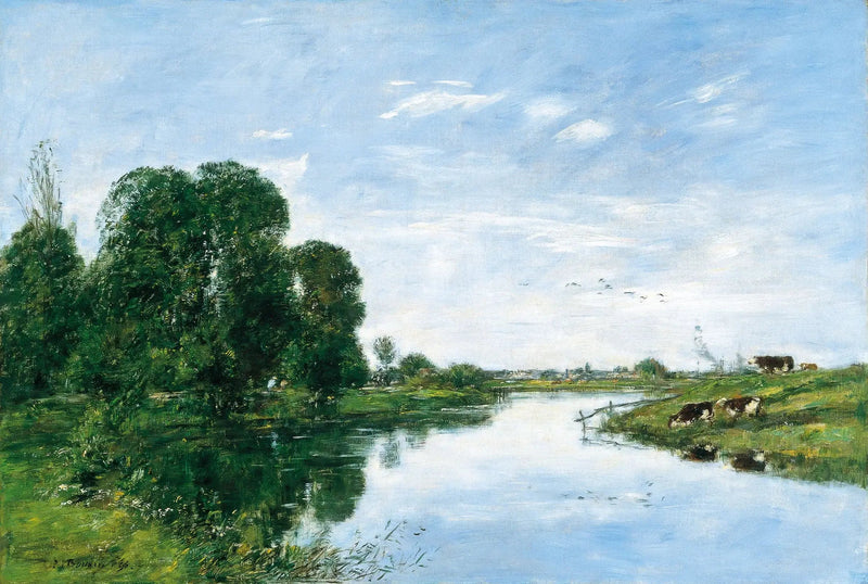 The Touques River at Saint-Arnoult - Eugène Boudin