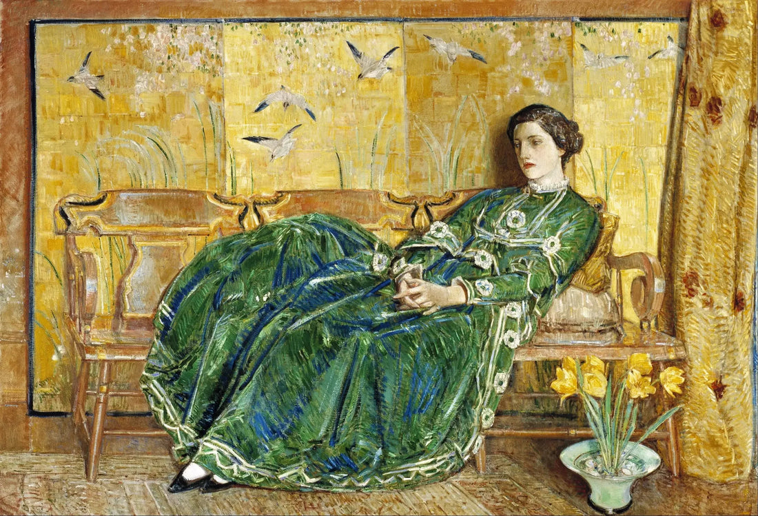 (The Green Dress) - Childe Hassam