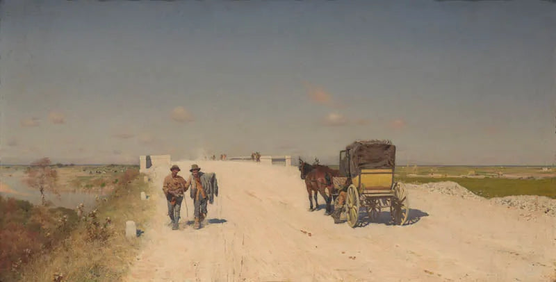 La route de Naples à Brindisi - Giuseppe De Nittis image 1 reproduction de peinture à l’huile