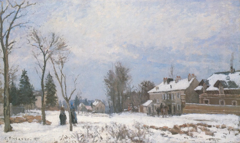 The Road from Versailles to Saint-Germain, Louveciennes, snow effect - Camille Pissarro