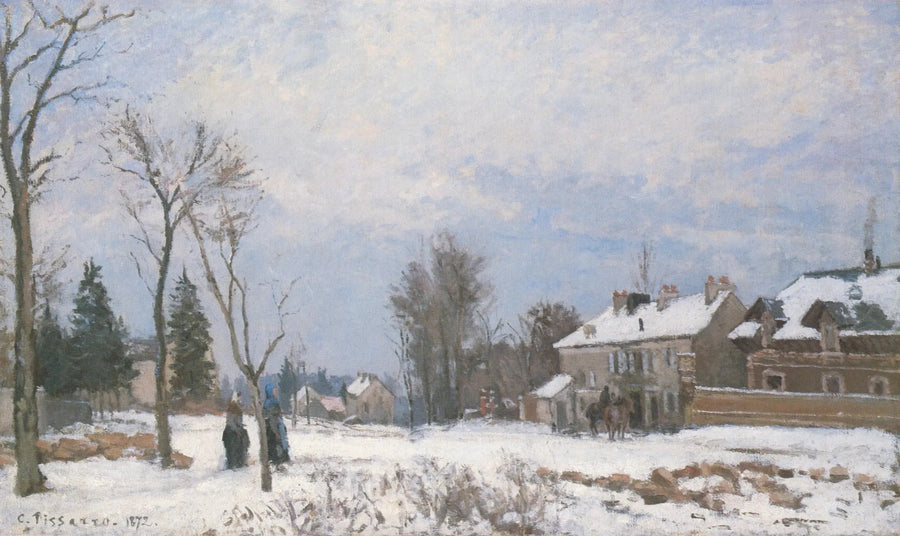 The Road from Versailles to Saint-Germain, Louveciennes, snow effect - Camille Pissarro