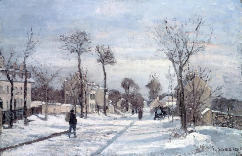 The Road to Versailles, Louveciennes, Snow - Camille Pissarro