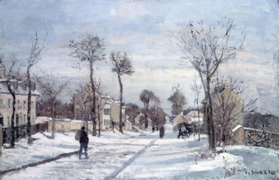 The Road to Versailles, Louveciennes, Snow - Camille Pissarro