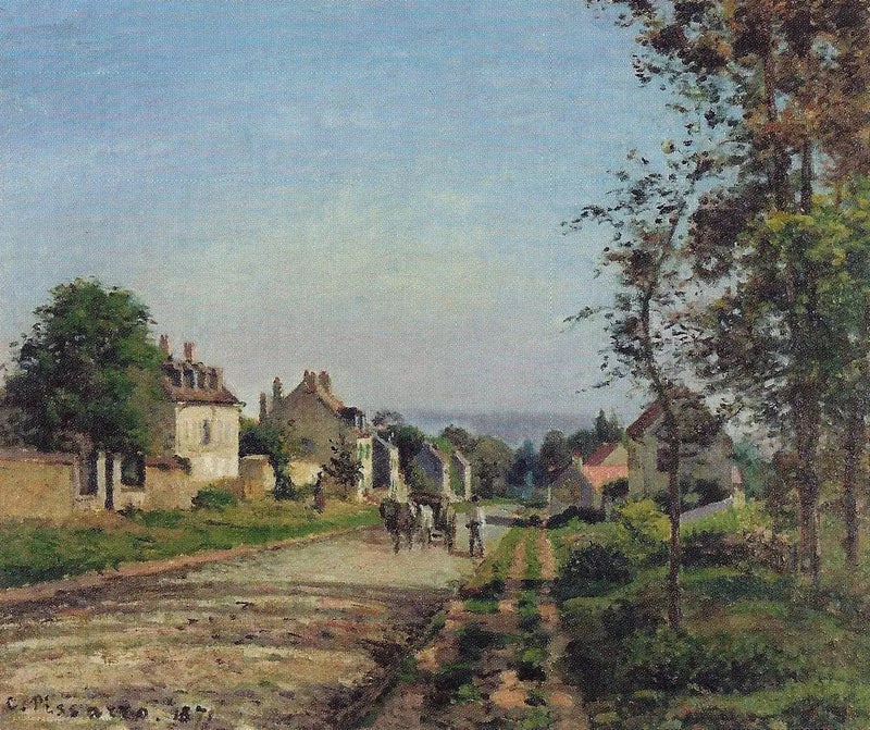 The Road to Versailles, Louveciennes, Winter Sun and Snow - Camille Pissarro