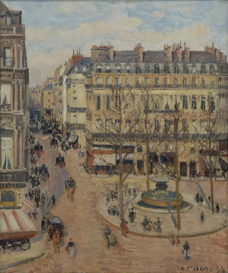 Saint-Honoré Street, Morning, Sun Effect - Camille Pissarro