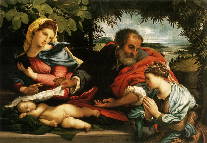 The Holy Family with Saint Catherine of Alexandria - Lorenzo Lotto