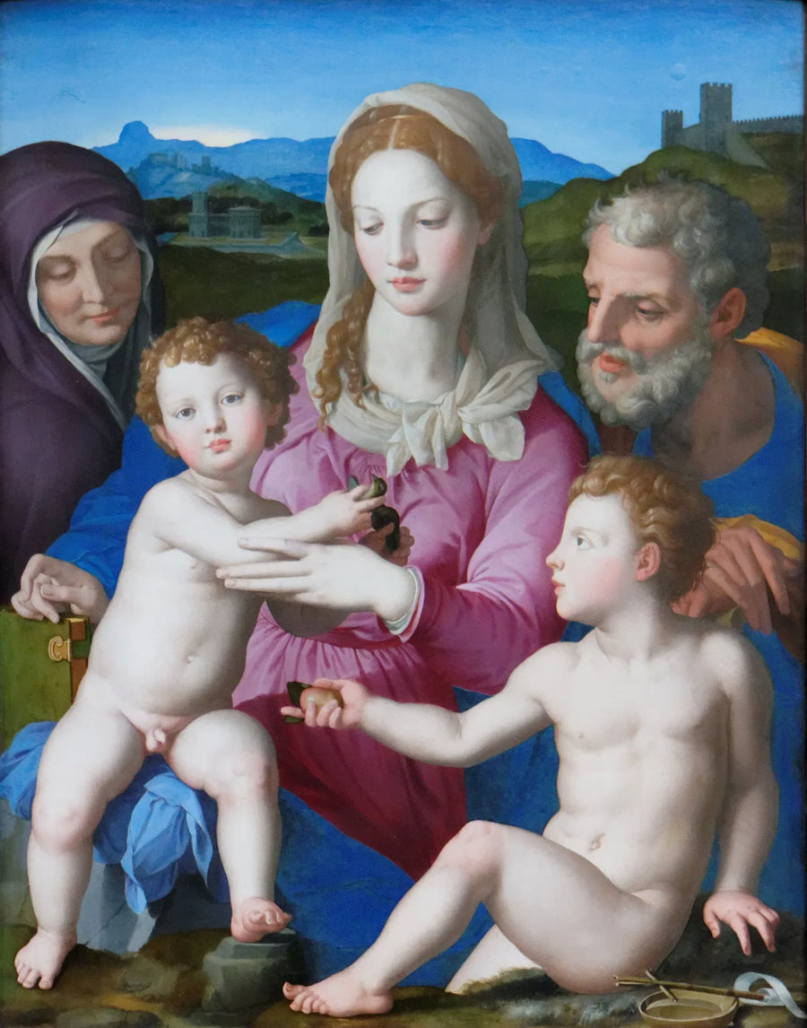 The Holy Family with Saint Elizabeth and the Little Saint John the Baptist - Bronzino