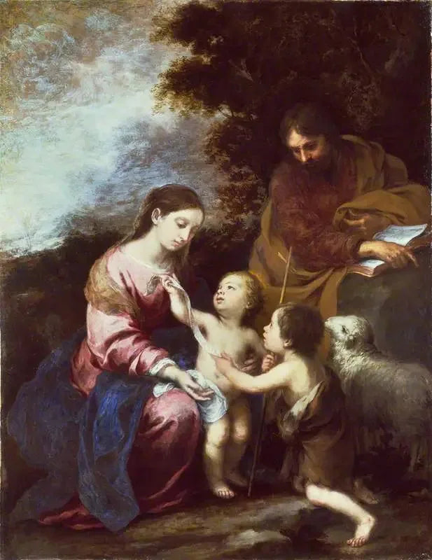 The Holy Family with the Child Baptiste - Bartolomé Esteban Murillo