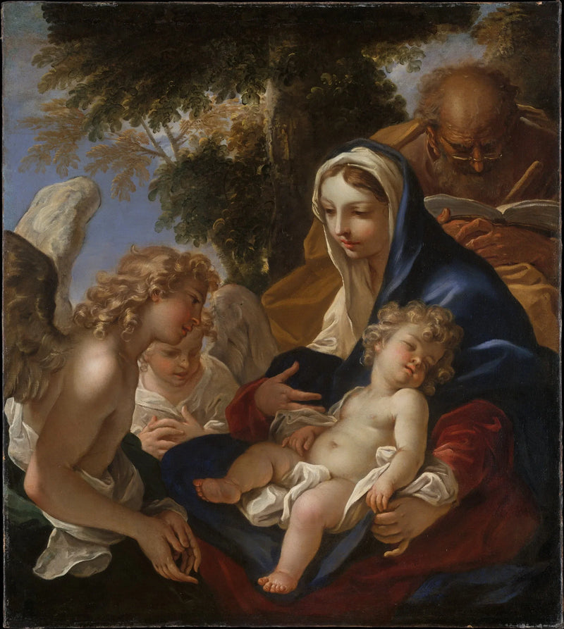 The Holy Family with Angels - Sebastiano Ricci