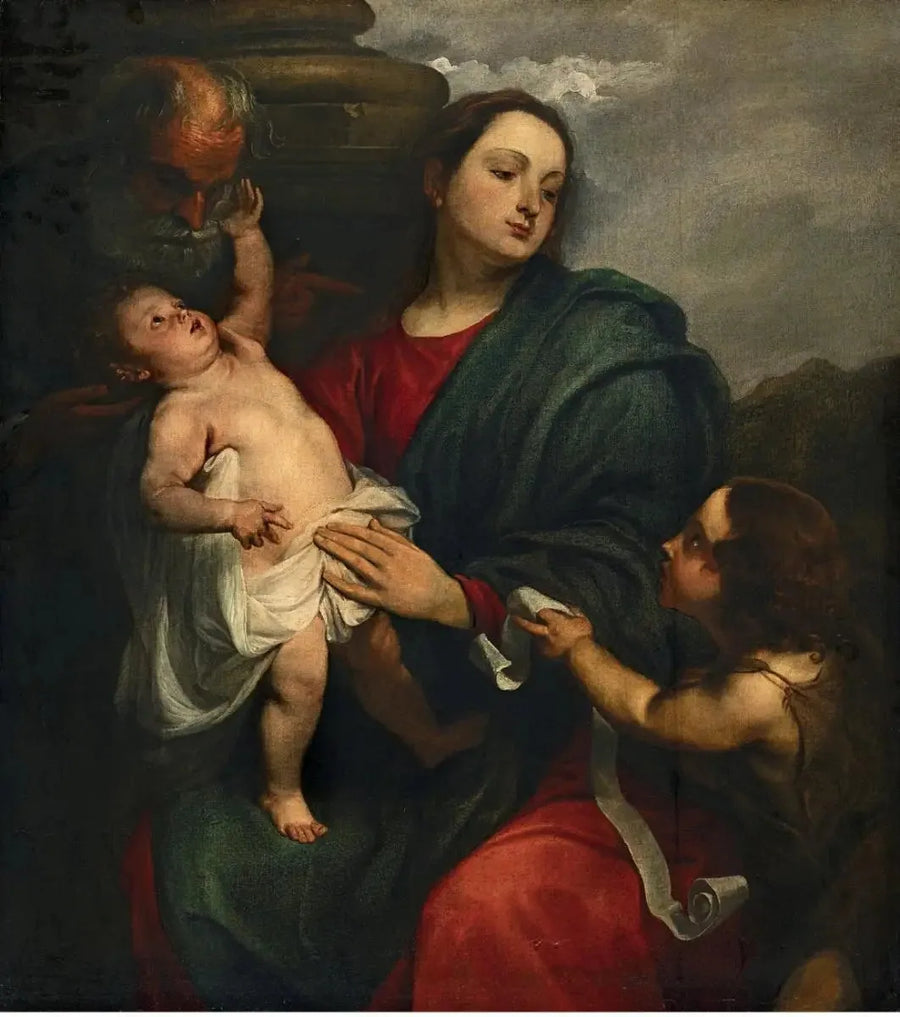 The Holy Family with the Infant Saint John the Baptist - Antoine van Dyck