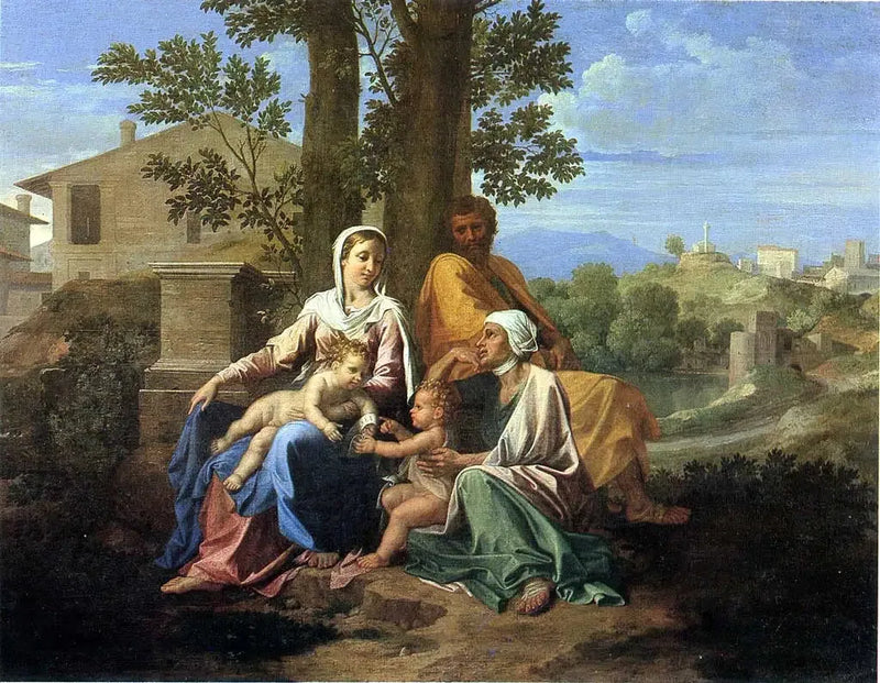 The Holy Family with Saint John and Saint Elizabeth in a Landscape - Nicolas Poussin