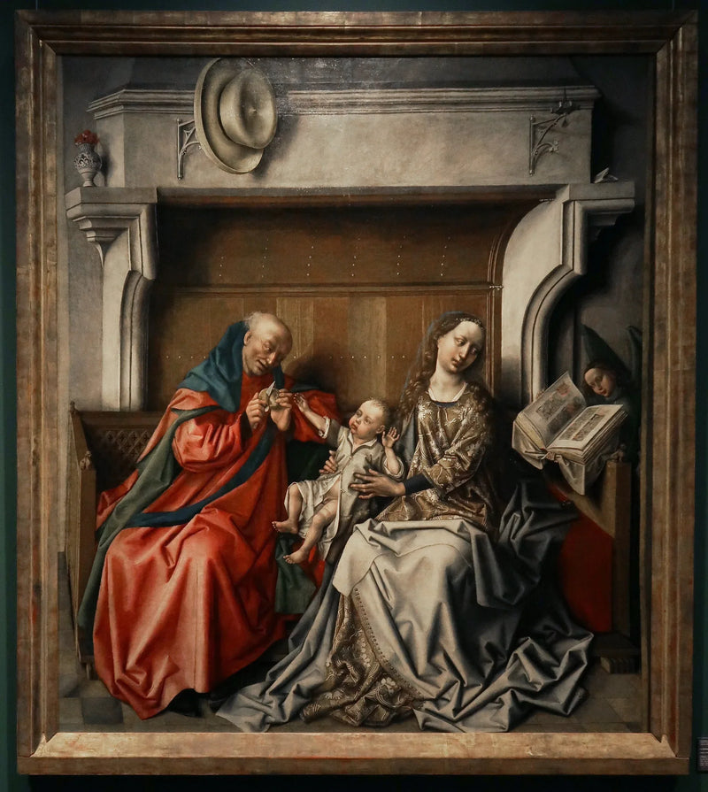 The Holy Family before a fireplace - Barthélemy d'Eyck