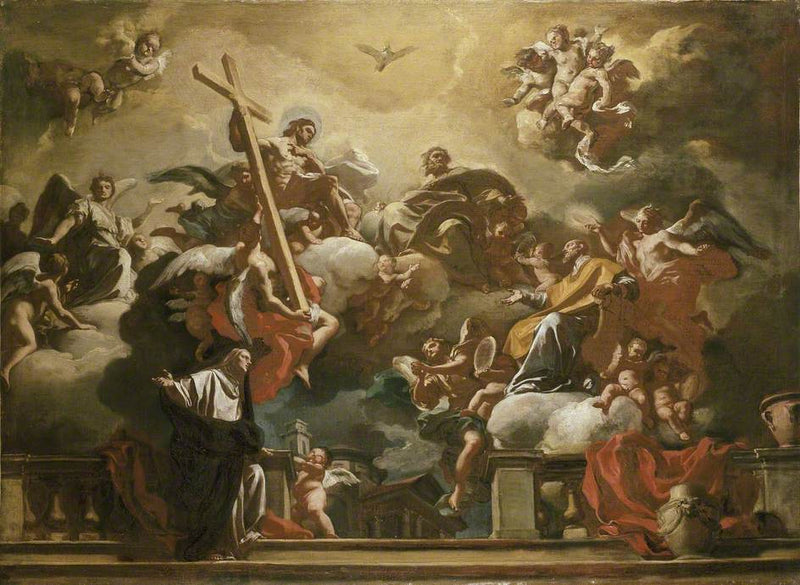 The Holy Trinity with Saint Philip Neri in Glory - Francesco Solimena