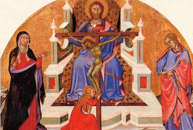 The Holy Trinity (Trinity altarpiece) - Bartolo di Fredi