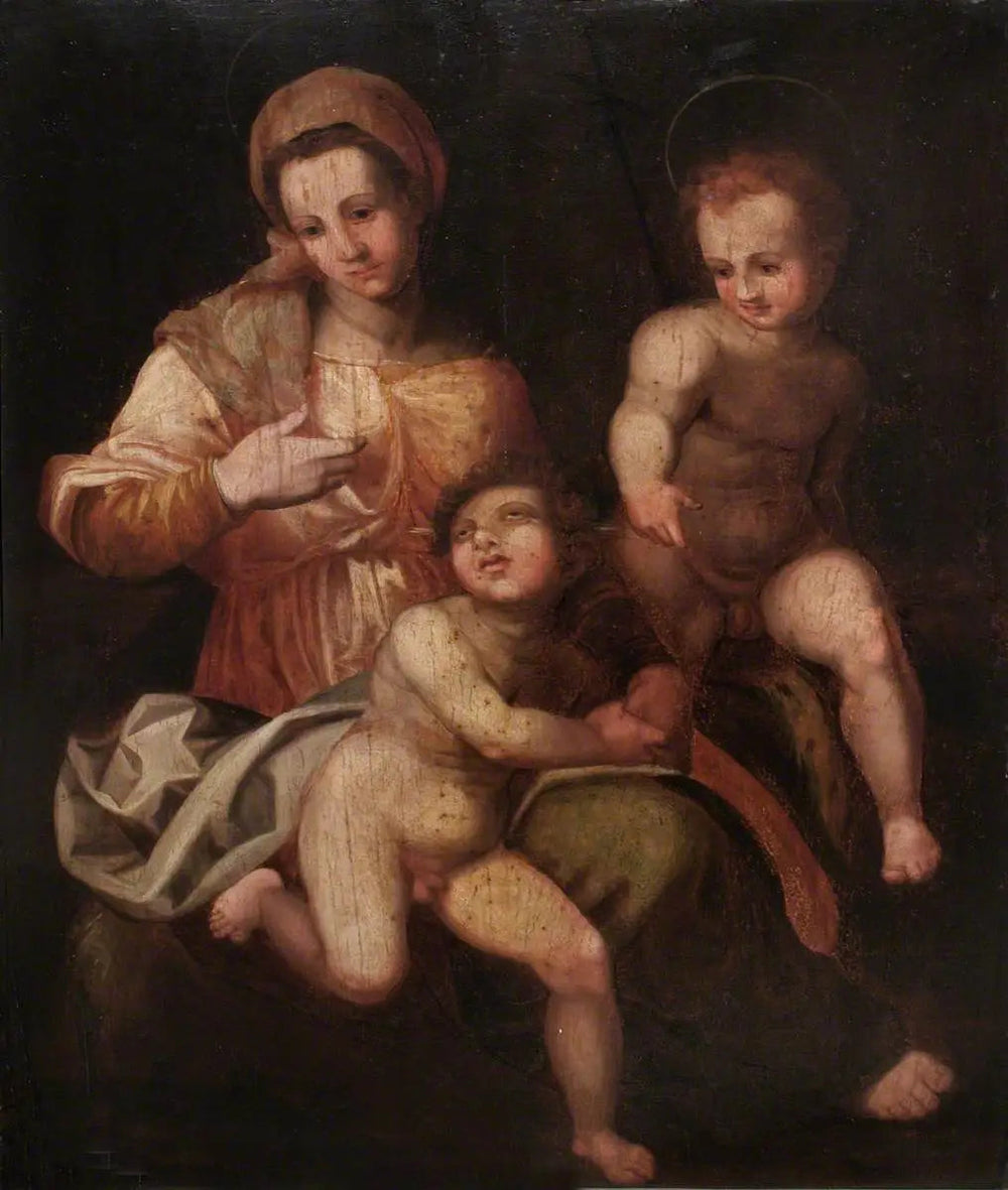 La Sainte Vierge avec l'Enfant Jésus et saint Jean Baptiste - Andrea del Sarto image 1 reproduction de peinture à l’huile