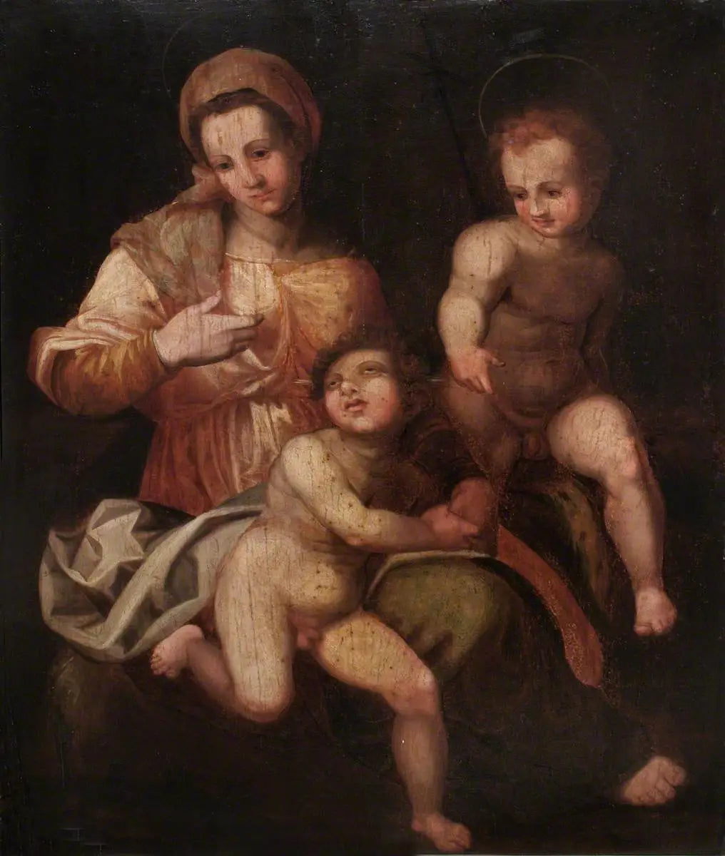 La Sainte Vierge avec l'Enfant Jésus et saint Jean Baptiste - Andrea del Sarto image 1 reproduction de peinture à l’huile