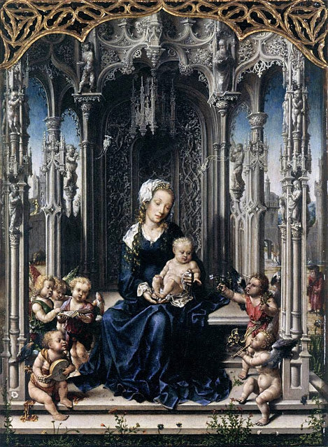 La Sainte Vierge et l’Enfant entre deux groupes d’anges - Jan Gossaert - Alpha Reproduction