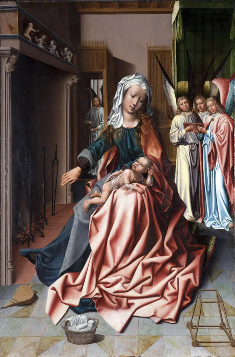 The Holy Virgin preparing to bathe the Child Jesus - Jan Gossaert