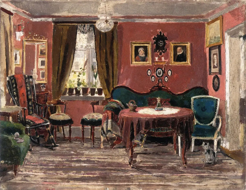 The Living Room of the Munch Ladies at Pilestredet 61 - Edvard Munch