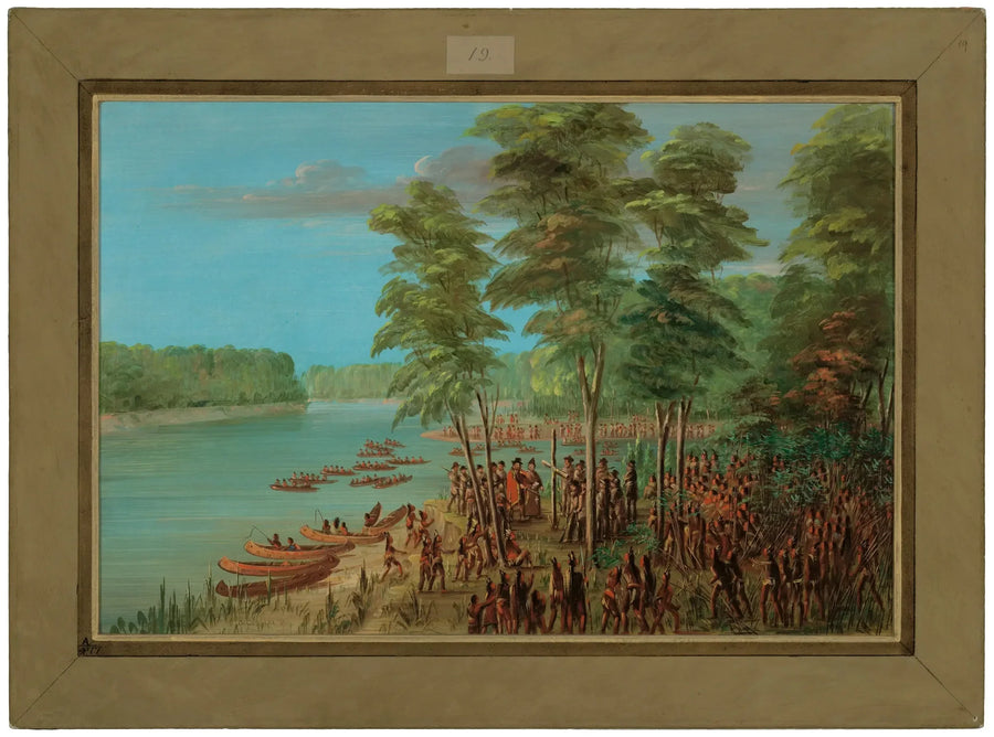 La Salle takes possession of the lands at the mouth of the Arkansas. 10 March 1682 - George Catlin