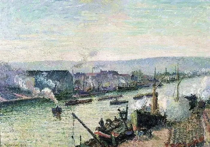 The Seine at Rouen, Saint-Sever - Camille Pissarro