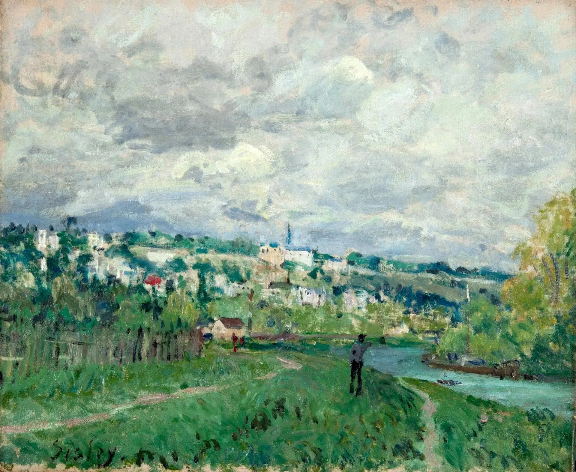 La Seine près de Saint-Cloud - Alfred Sisley image 1 copie peinte à la main à l’huile