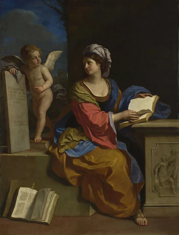 The Sibyl of Cumae with a putto - Guercino