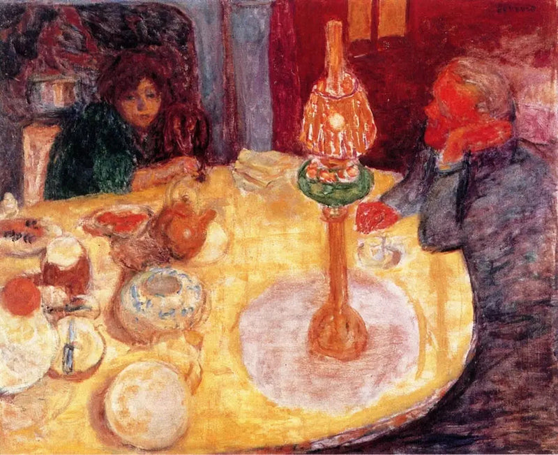 The Evening Under the Lamp - Pierre Bonnard