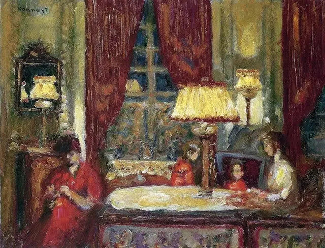 The Evening Under the Lamps - Pierre Bonnard
