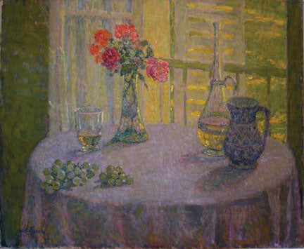 The Table with a Bouquet of Carnations, Versailles - Henri Le Sidaner