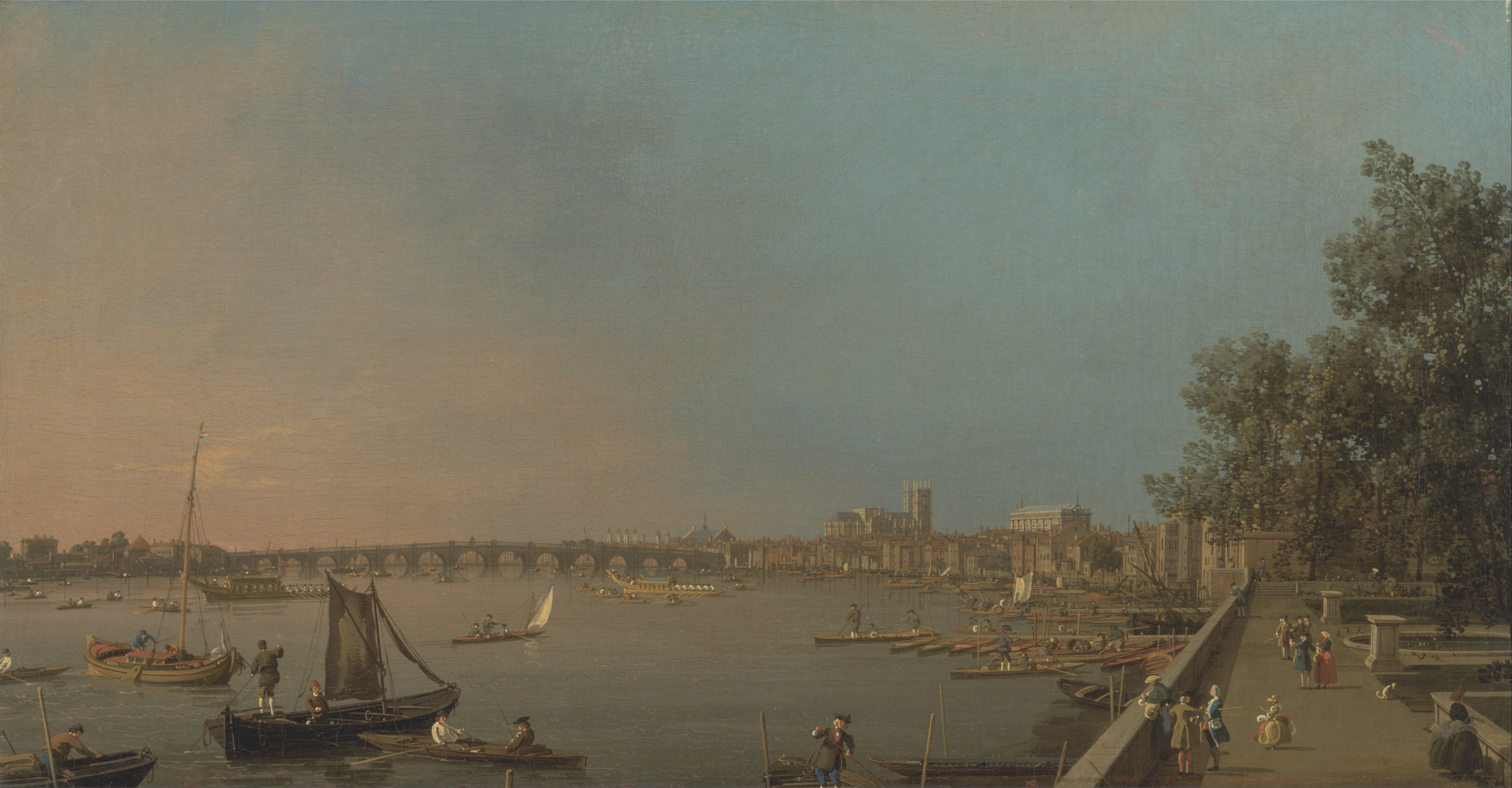 The Thames from the terrace of House, towards Westminster - Canaletto