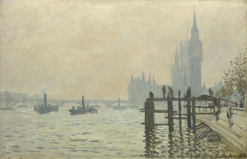 The Thames and the Parliament - Claude Monet