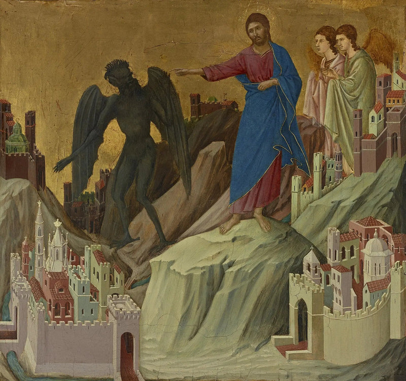 The Temptation of Christ on the Mountain - Duccio di Buoninsegna