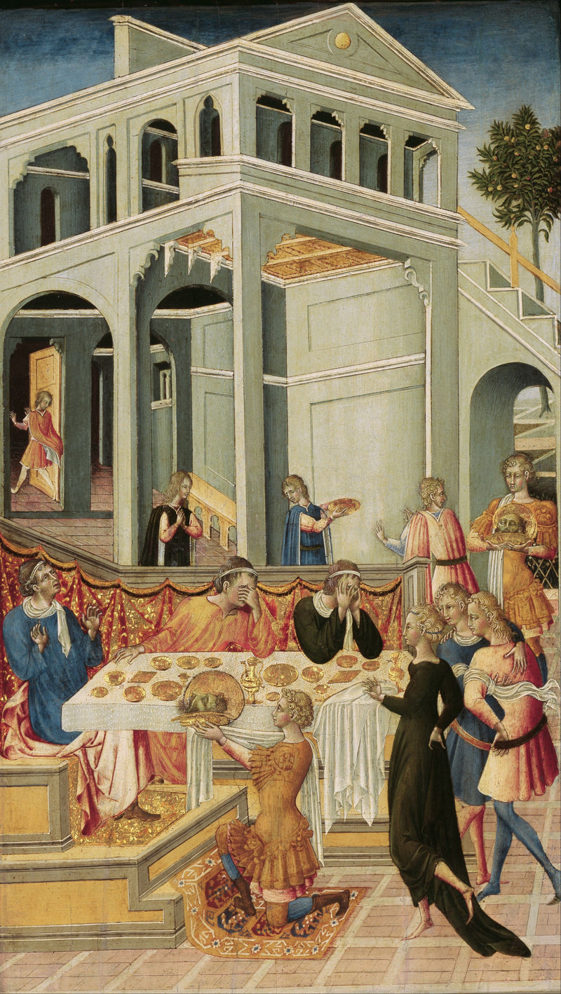The Head of Saint John the Baptist presented before Herod - Giovanni di Paolo