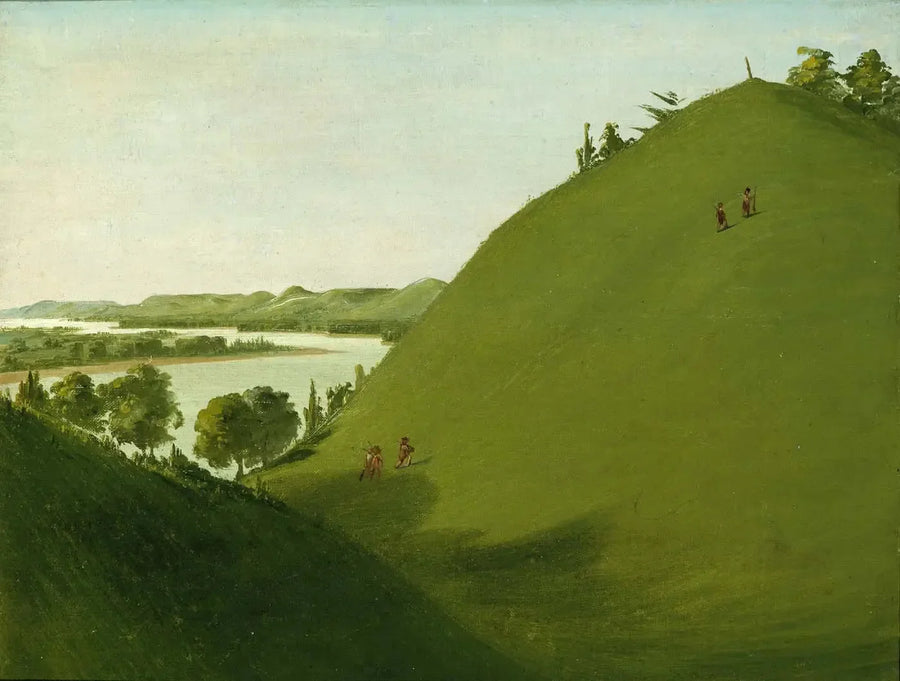 The tomb of Floyd, where Lewis and Clark buried Sergeant Floyd in 1804 - George Catlin
