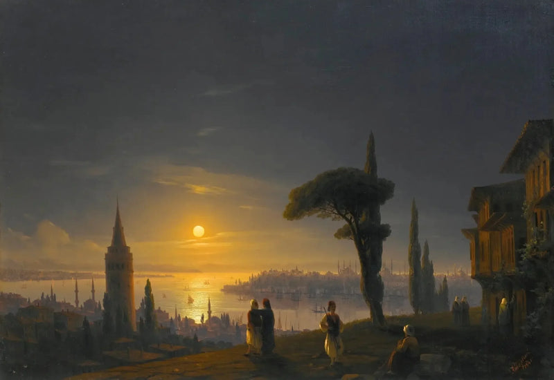 The Galata Tower at Moonlight - Ivan Aïvazovski
