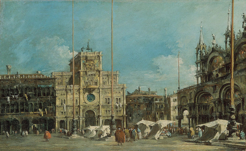 The clock tower on Saint Mark's Square - Francesco Guardi