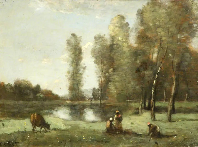 The Cow at the Trough - Jean-Baptiste Camille Corot
