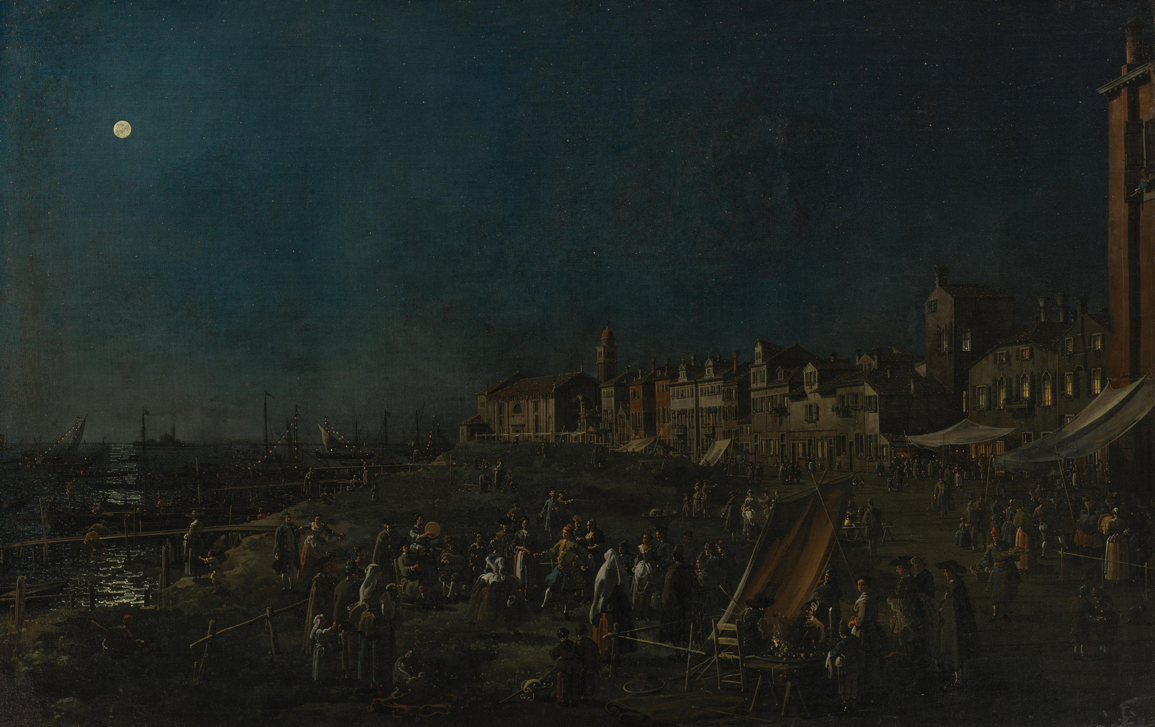 The Night Watch at the Santa Marta Shore - Canaletto
