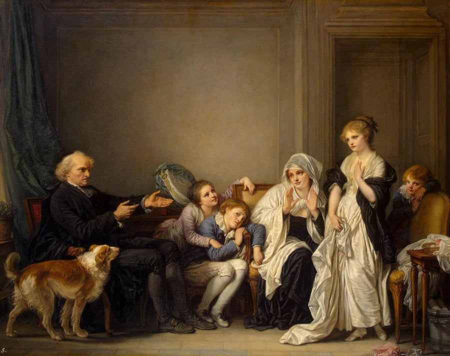 The Widow and Her Priest - Jean-Baptiste Greuze