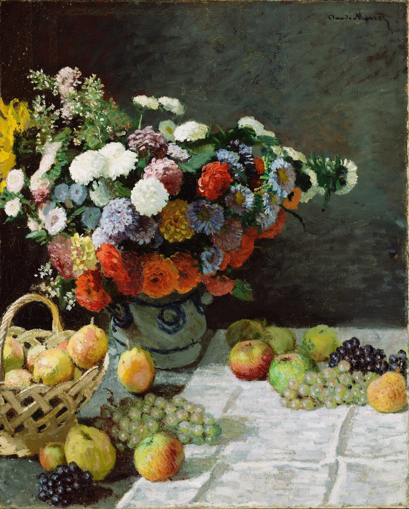 Life with Flowers and Fruits - Claude Monet