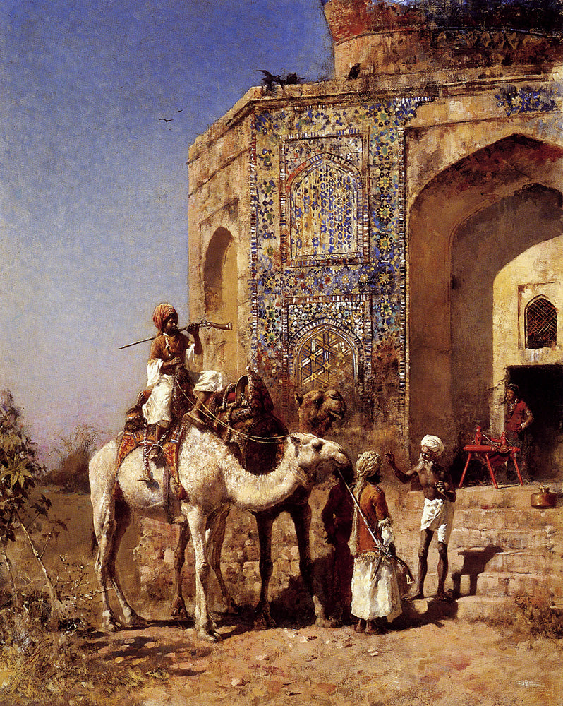 The old mosque with blue tiles outside Delhi - Edwin Lord Weeks