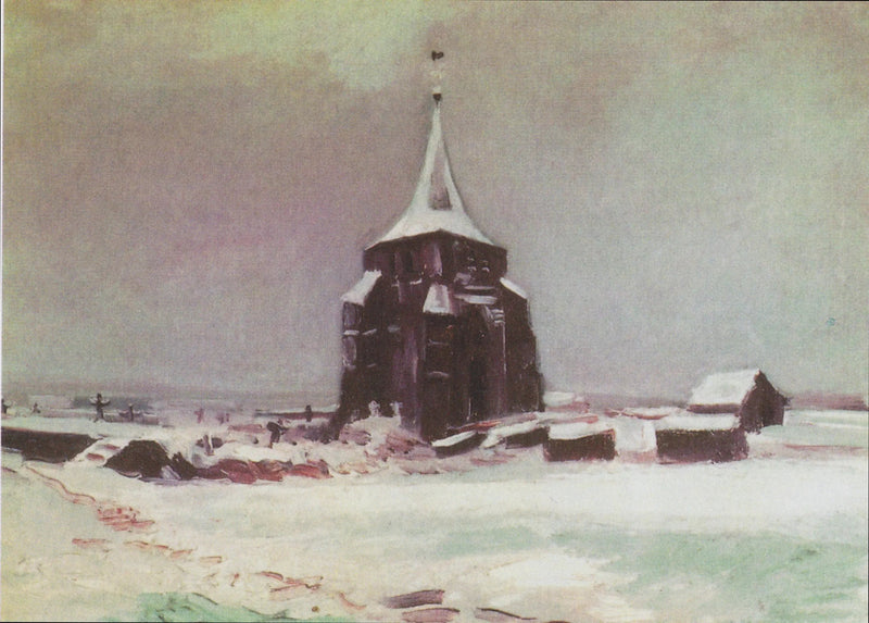 The old tower of the Nuenen cemetery under the snow - Vincent van Gogh