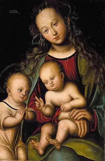 The Virgin and Child adored by Saint John the Baptist as a child - Lucas Cranach the Elder