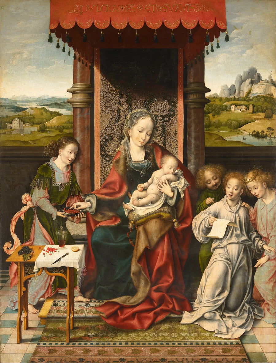 The Virgin and Child with Angels - Joos van Cleve