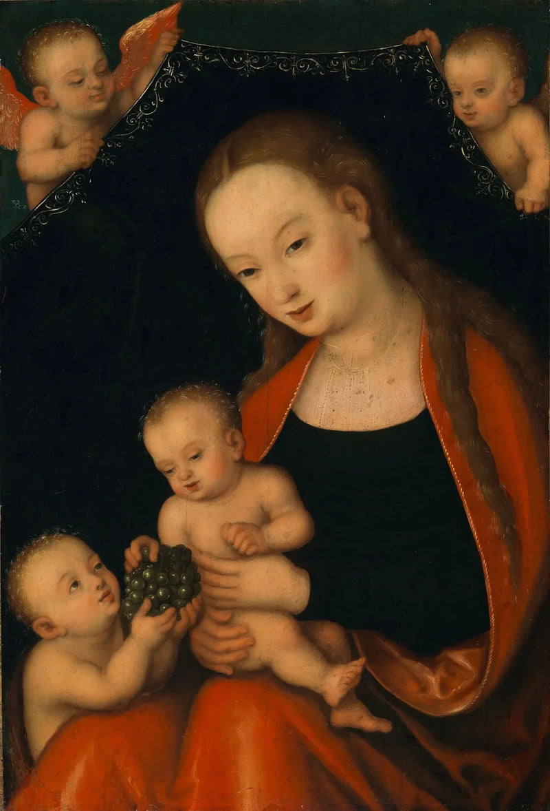 The Virgin and Child with Little Jean Baptiste and Angels - Lucas Cranach the Elder