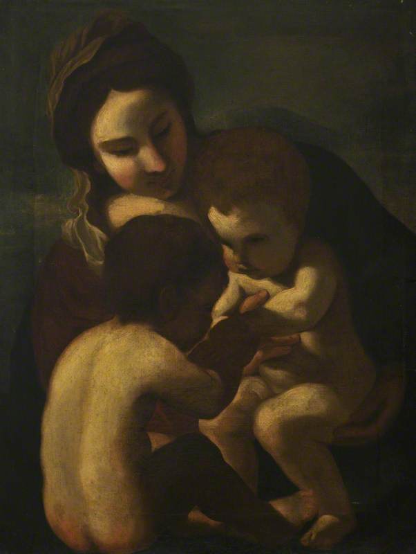 The Virgin and Child with the Little Saint John - Guercino